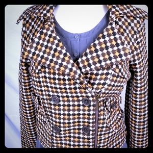 Paris Hilton houndstooth moto jacket, fully lined